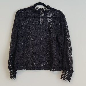 Black Chunky Lace Blouse (NWT)